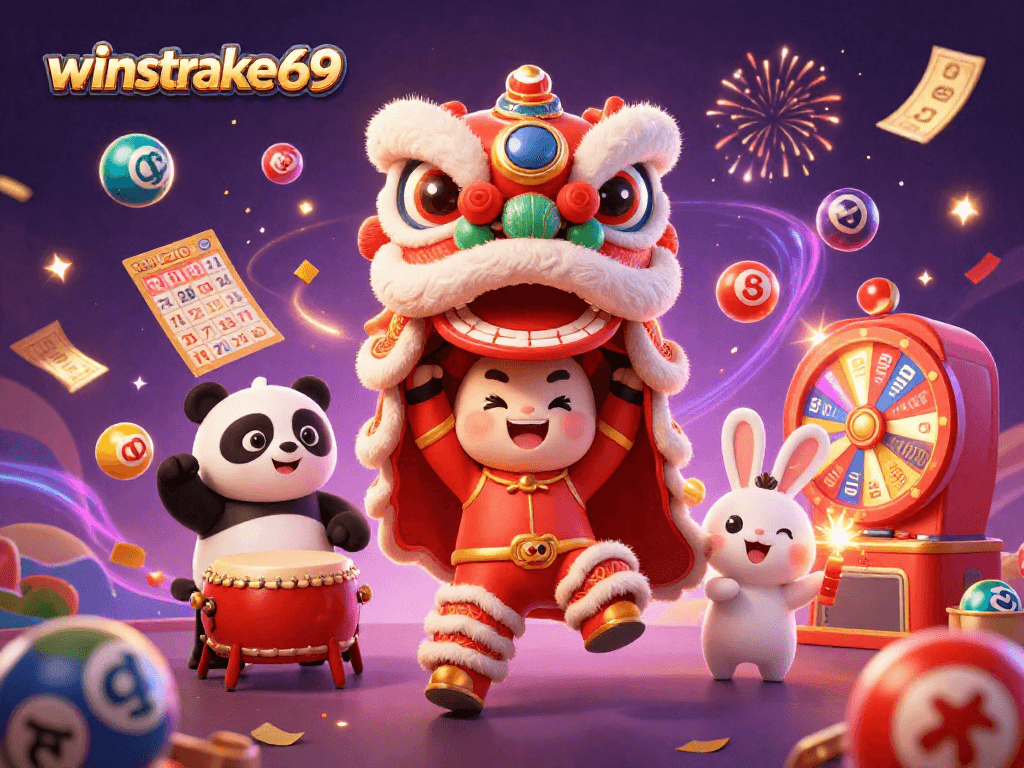 Play fun lottery games with winstrike69's vibrant 3D Chinese New Year celebration!