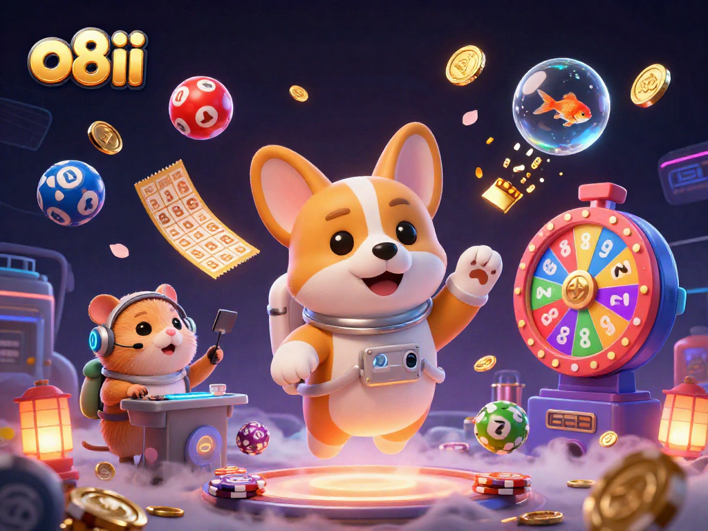 Experience dynamic gaming with o8ii—colorful elements and characters immerse players in thrilling action.