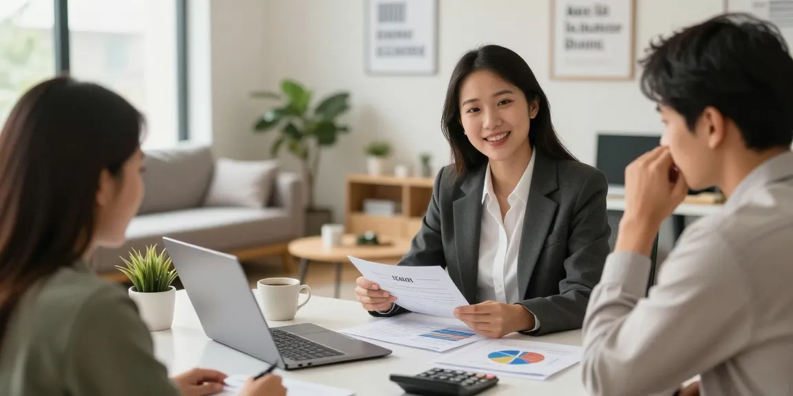 Loan advisor assisting clients at RadCred.com with personal loans in a professional office setting.