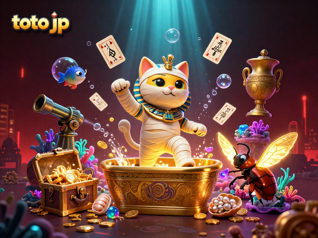 Experience thrilling adventures with toto jp in a vibrant casino scene featuring Egyptian elements and treasure.