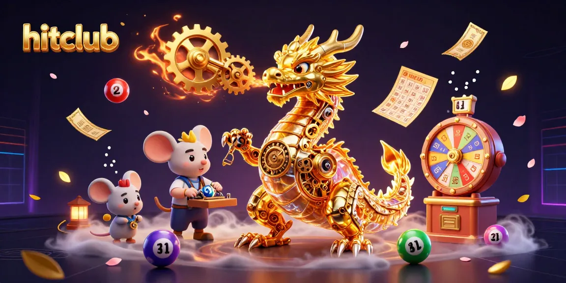 Engage in thrilling games at hitclub with colorful lottery elements and a mesmerizing 3D dragon.