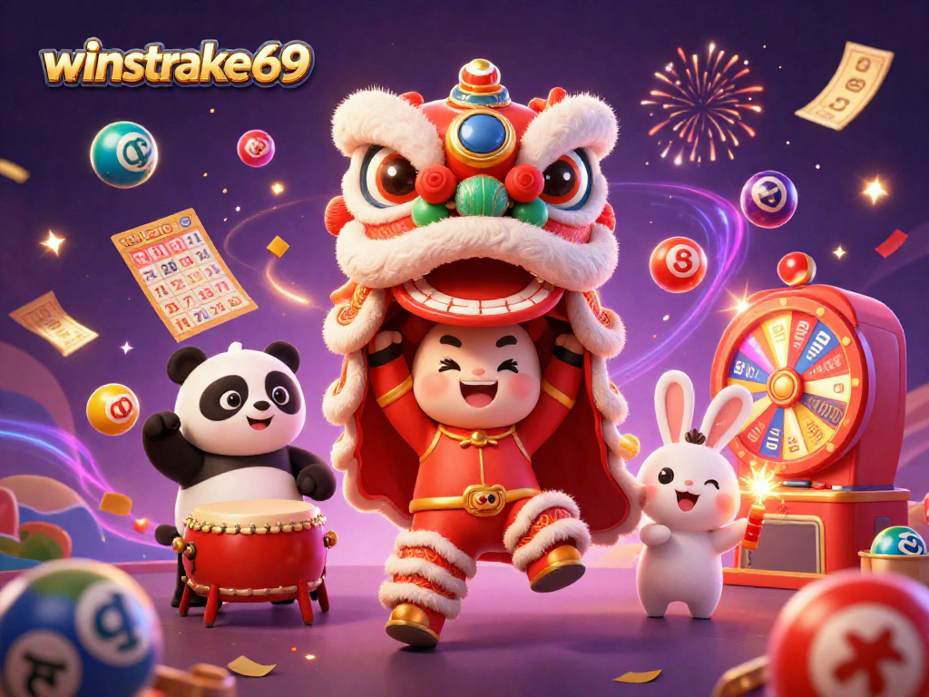 Play fun lottery games with winstrike69's vibrant 3D Chinese New Year celebration!