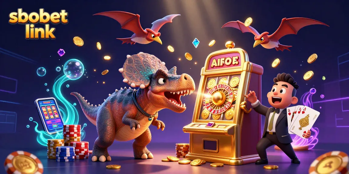 Engage in thrilling winning moments with sbobet link as vibrant 3D characters and coins fill the scene.