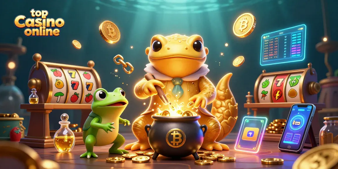 Sloturi captivante la top casino online - ilustrare cu salamandra alchimist și monede
