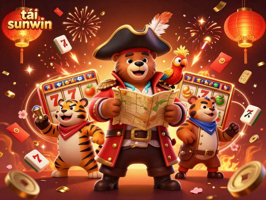 Engage in thrilling gameplay with tải sunwin, showcasing colorful casino elements and vibrant characters.