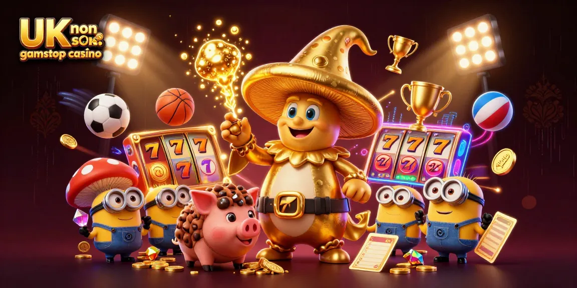 Explore the vibrant world of the UK non gamstop casino with dynamic characters and gaming elements.