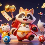 Experience the thrill at sunwin20b, a lively gambling scene with cheerful characters and vibrant game elements.
